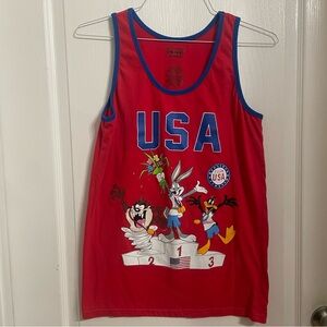 Warner Bros. Red USA Unisex Tank Top Adult Size Small